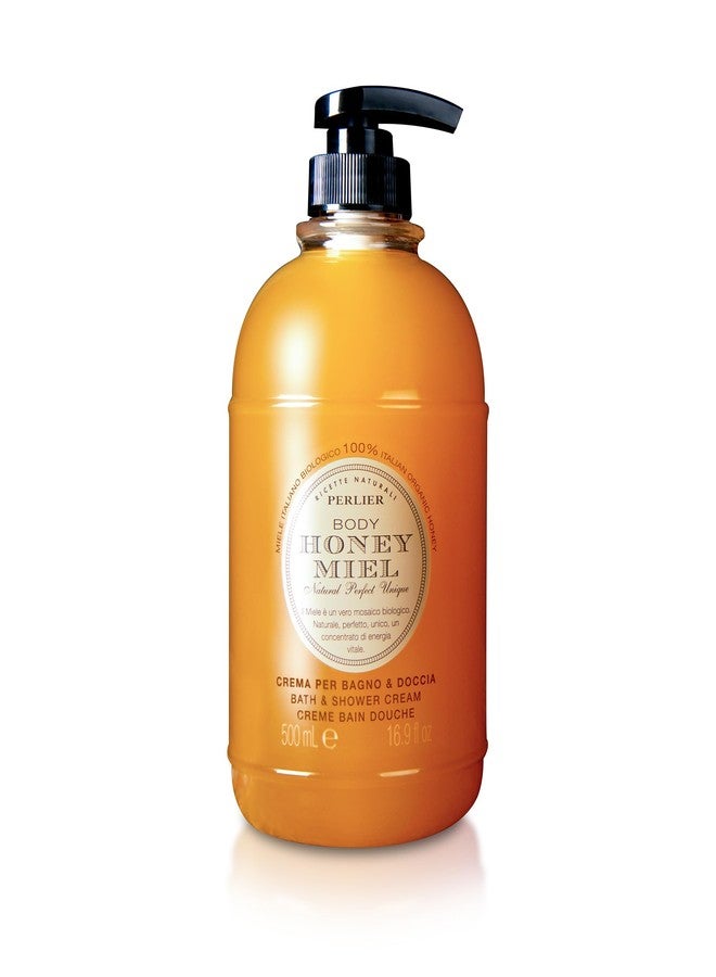 Perlier – Honey Bath Cream, 16.9 oz – Nourishing Italian Honey Bath & Shower Cleanser, Moisturizing Body Wash for Silky Soft Skin, Rich Creamy Lather with Natural Humectants
